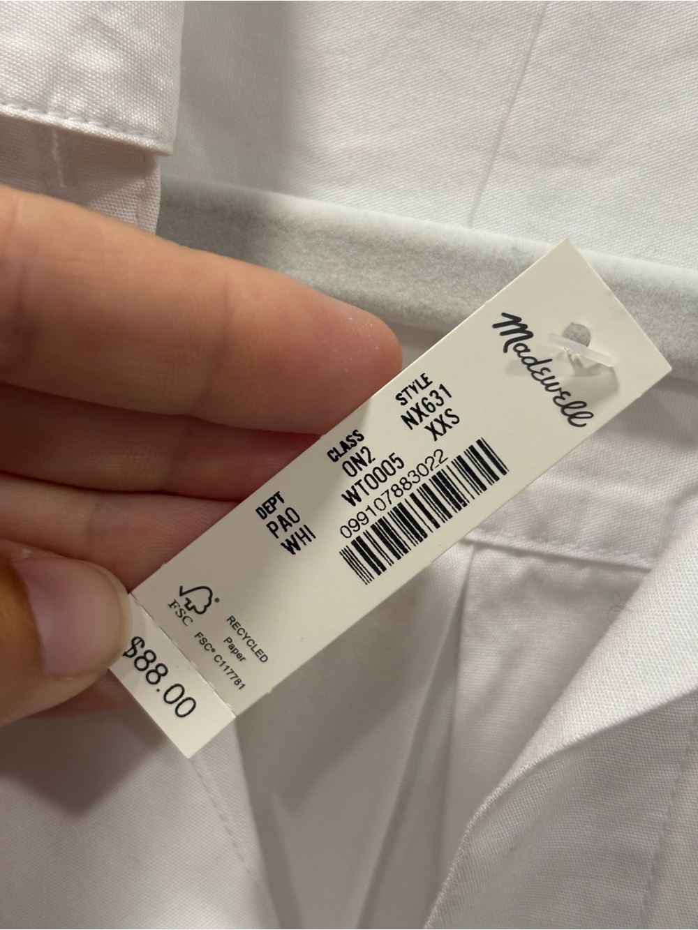 NWT Madewell The Signature Y-Neck Shirt in Poplin - Picture 7 of 10
